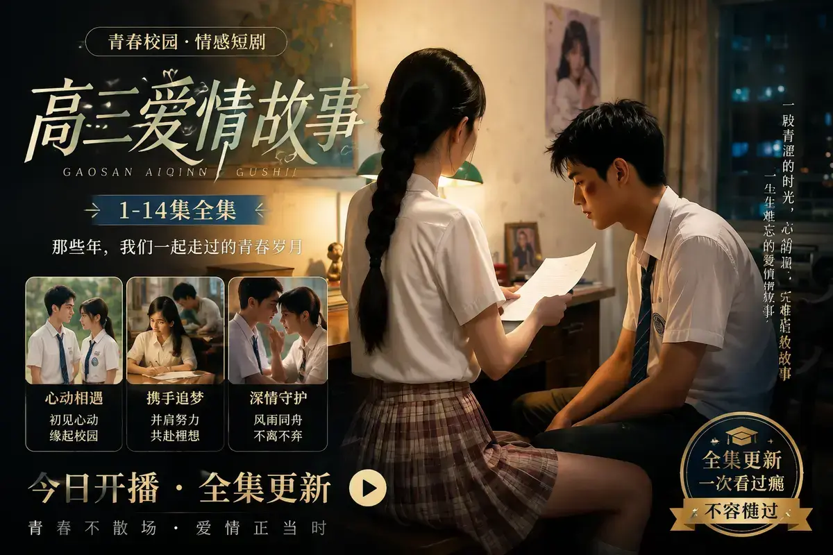 《AI 短剧高三爱情故事》高清完整版在线观看-林澈苏晚晴校园恋曲-误会虐心到毕业告白-高三爱情故事中字无删减全集网盘下载